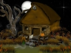 Halloween,straszny dom , drzewo