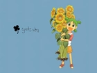słoneczniki, dziewczynka, Yotsubato