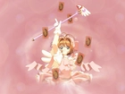 Cardcaptor Sakura, dziewczyna, kij, karty
