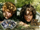 The Lord of The Rings, Elijah Wood, Sean Astin, trawa, karty