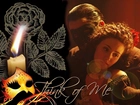 Phantom Of The Opera, Emmy Rossum, Gerard Butler, róża, świeczka, maska