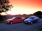 BMW 3, E36, Czerwony Cabriolet, Granatowy