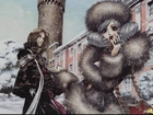 Trinity Blood,postacie,futro,zamek,zima