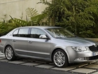 Srebrna, Skoda Superb, Prawy, Bok