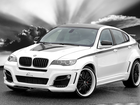 BMW X6, Czerwone, Zaciski, Chmury