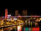Miami, Centrum, Miasta, Światła, Nocą
