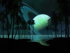 Planeta, Saturn, Palmy, Morze