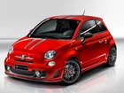 Czerwony, Abarth 500, Pasy, Felgi