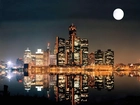 Miasto, Nocą, Księżyc