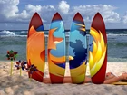 Mozilla, Firefox, Plaża, Deski, Surfingowe