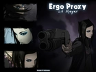 Ergo Proxy, pistolet, kobieta, napisy, zdjęcia