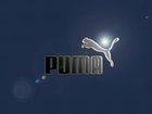 Nazwa, Puma, Logo, Niebieskie, Tło