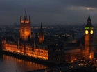 Big Ben, Nocą, Pałac, Westminsterski, Londyn
