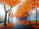 Jesień, Alejka, Drzewa