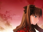 Fate Stay Night, kobieta, twarz, napisy