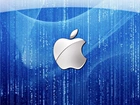 Niebieskie, Tło, Srebrne, Logo, Apple