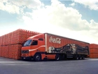 Ciężarówka, Dostawcza, Skrzynki, Coca-Cola