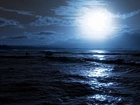 Morze, Fale, Noc, Księżyc