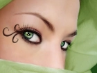 Kobieta, Zielone, Oczy, Makijaż, Wzorek