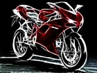 Czerwony, Motocykl, Grafika, Ducati 1198