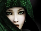 Kobieta, Zielone, Oczy