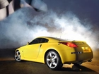 Żółty, Nissan 350Z, Dym