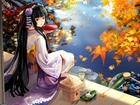 Dziewczyna, Kimono, Jedzenie