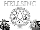 Hellsing, ludzie, pentagram, pistolet, kapelusz