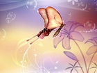 Ładny, Motyl, Kwiaty