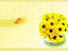 Bukiet, Żółtych, Kwiatków