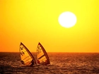 Zachód, Słońca, Windsurfing