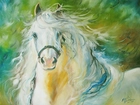 Koń, Rozwiana, Grzywa, Reprodukcja, Obrazu, Marcia Baldwin
