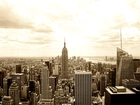 Miasto, Drapacze, Chmur, Nowy, Jork, Empire State Building