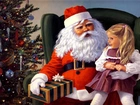 Boże, Narodzenie, Mikołaj, Dziewczynka, Prezenty