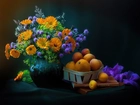 Wazon, Kwiaty, Owoce