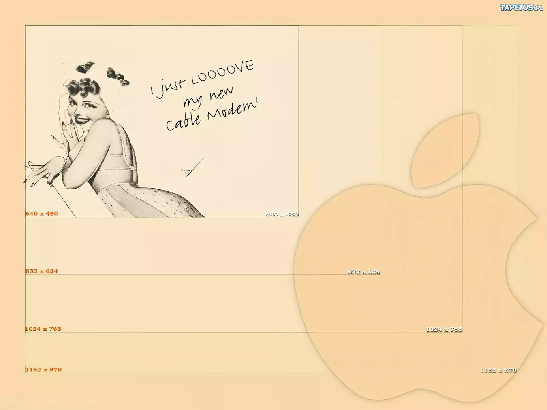 Apple, grafika, jabłko, kobieta