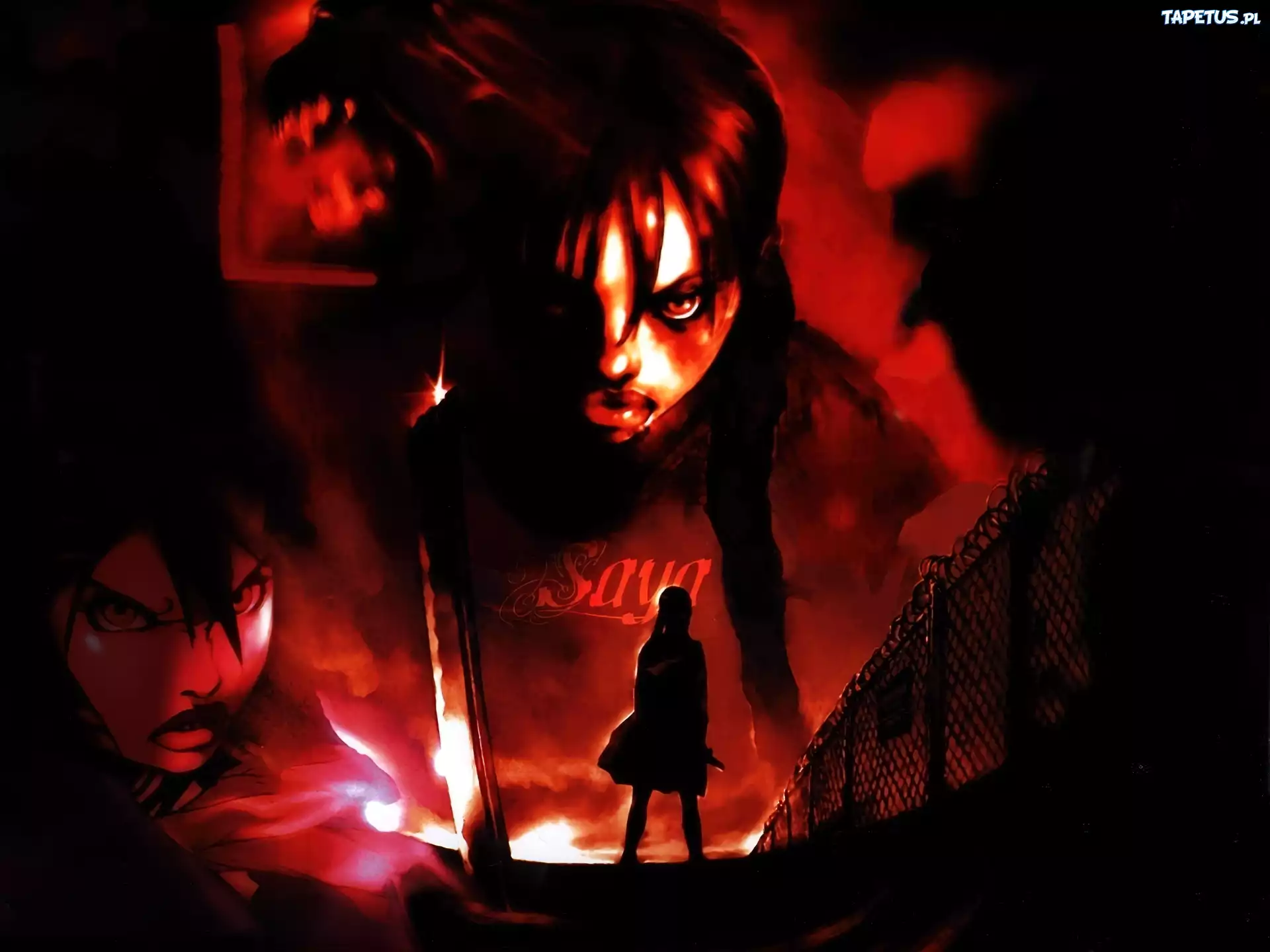 Blood The Last Vampire, postać, twarze, gniew, ogrodzenie