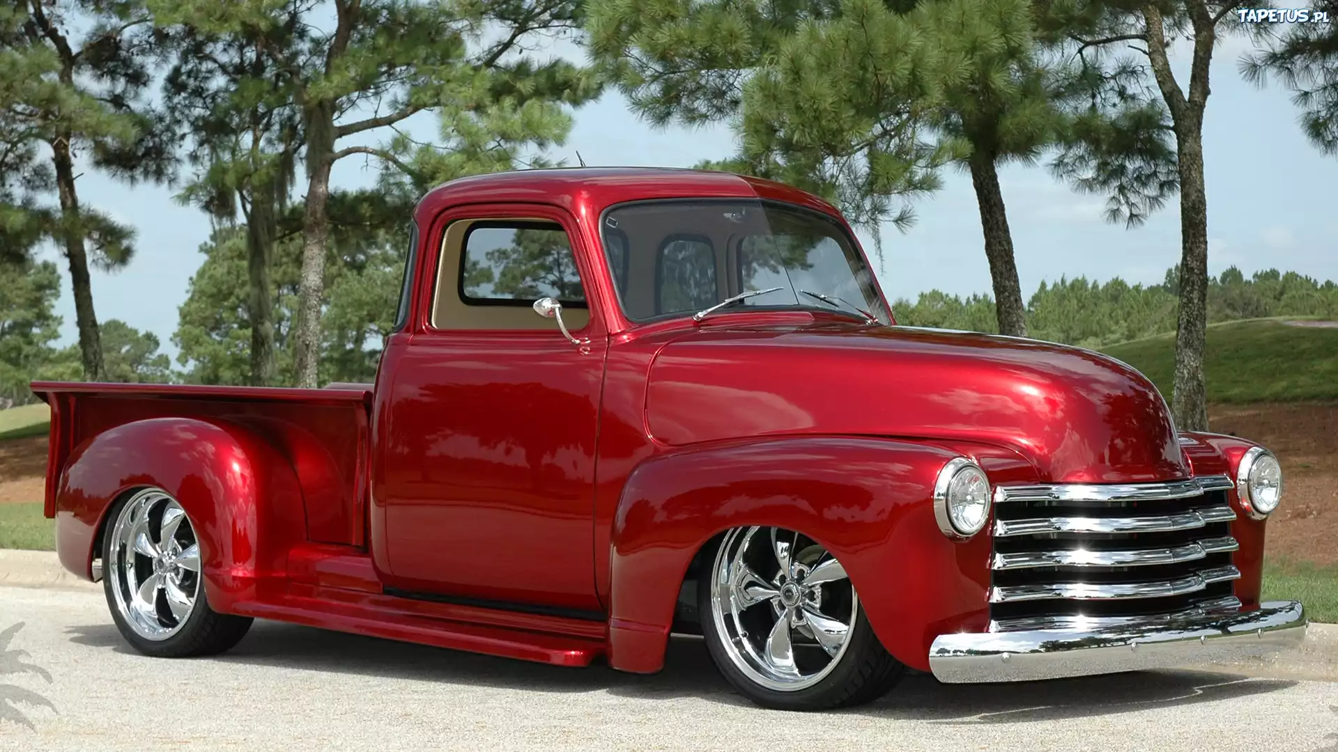 Czerwony, Chevy, Pick-Up, 1949