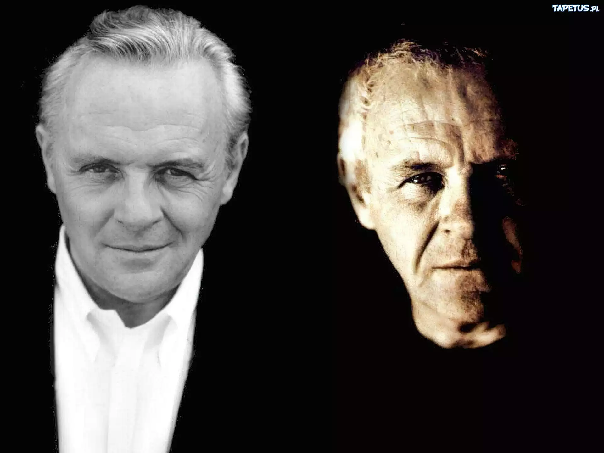 Anthony Hopkins,biała, koszula
