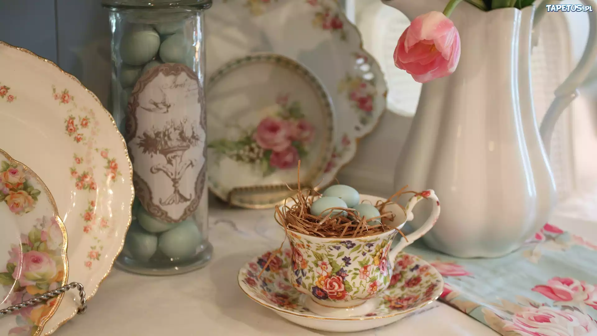 Elegancka, Porcelana, Sianko, Przepiórcze, Jajeczka