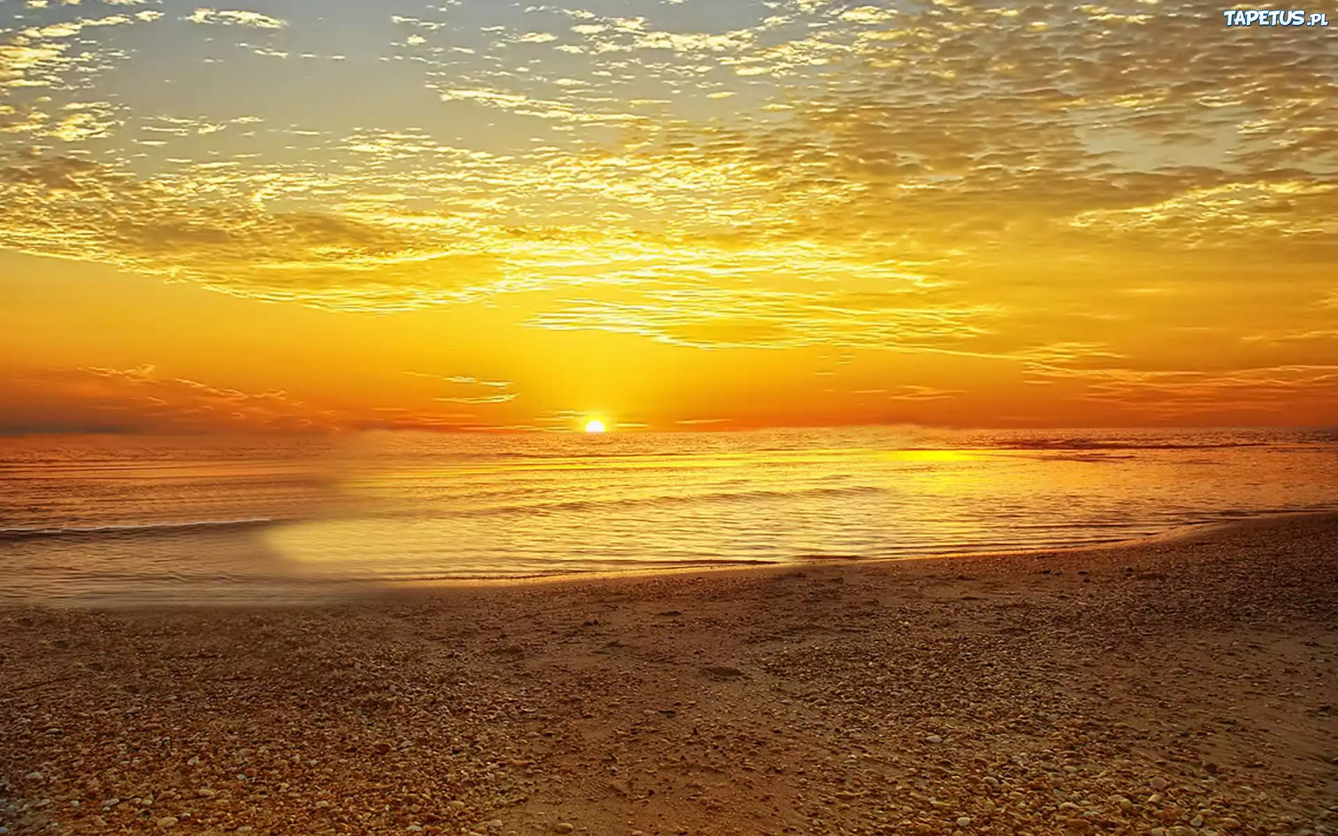 Zachód, Słońca, Morze, Plaża
