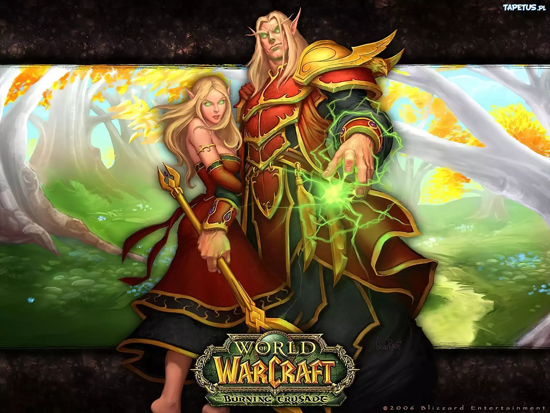 World Of Warcraft The Burning Crusade, kobieta, mężczyzna, mag, fantasy