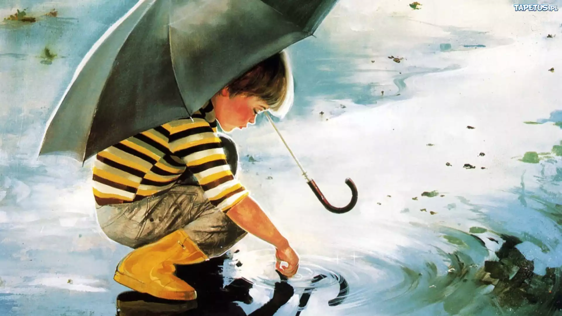 Под зонтиком песня. Картины Дональда Золана беззаботное детство. Картины Дональда Золана дети.