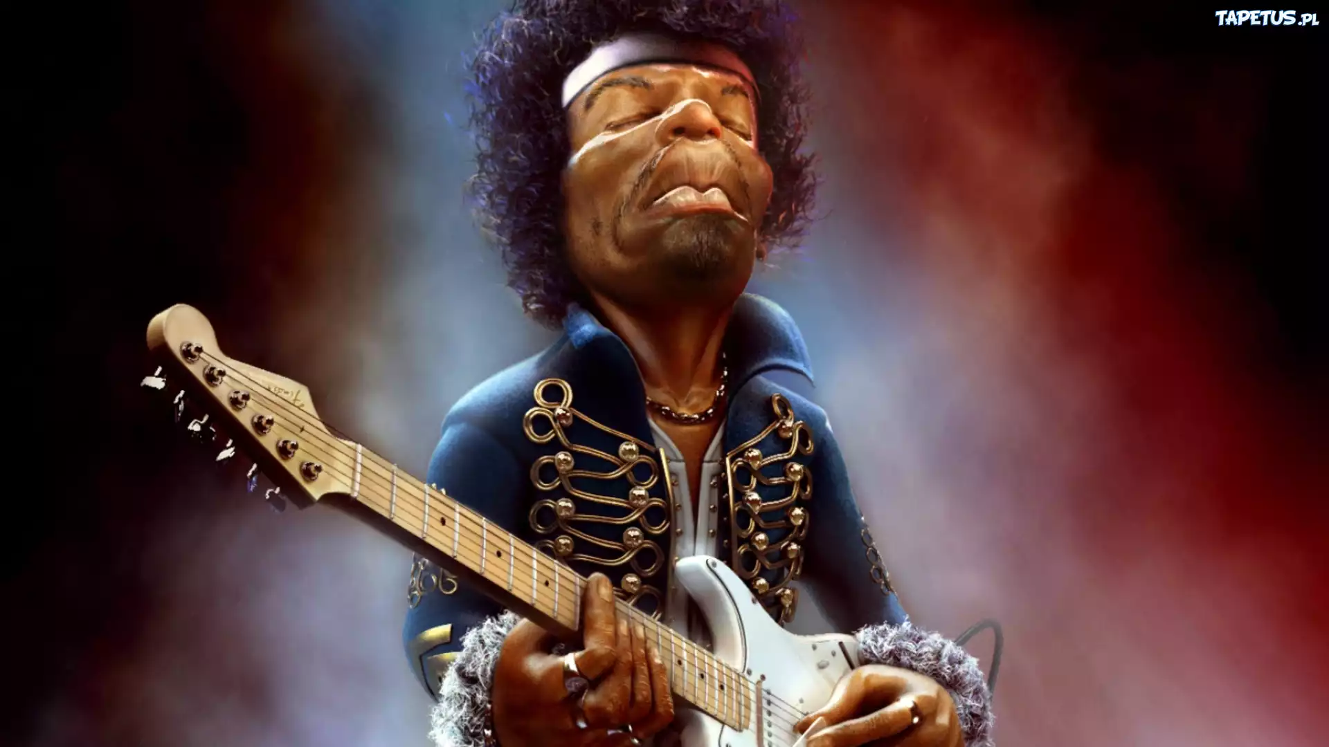 Karykatura, Jimi Hendrix, Gitara