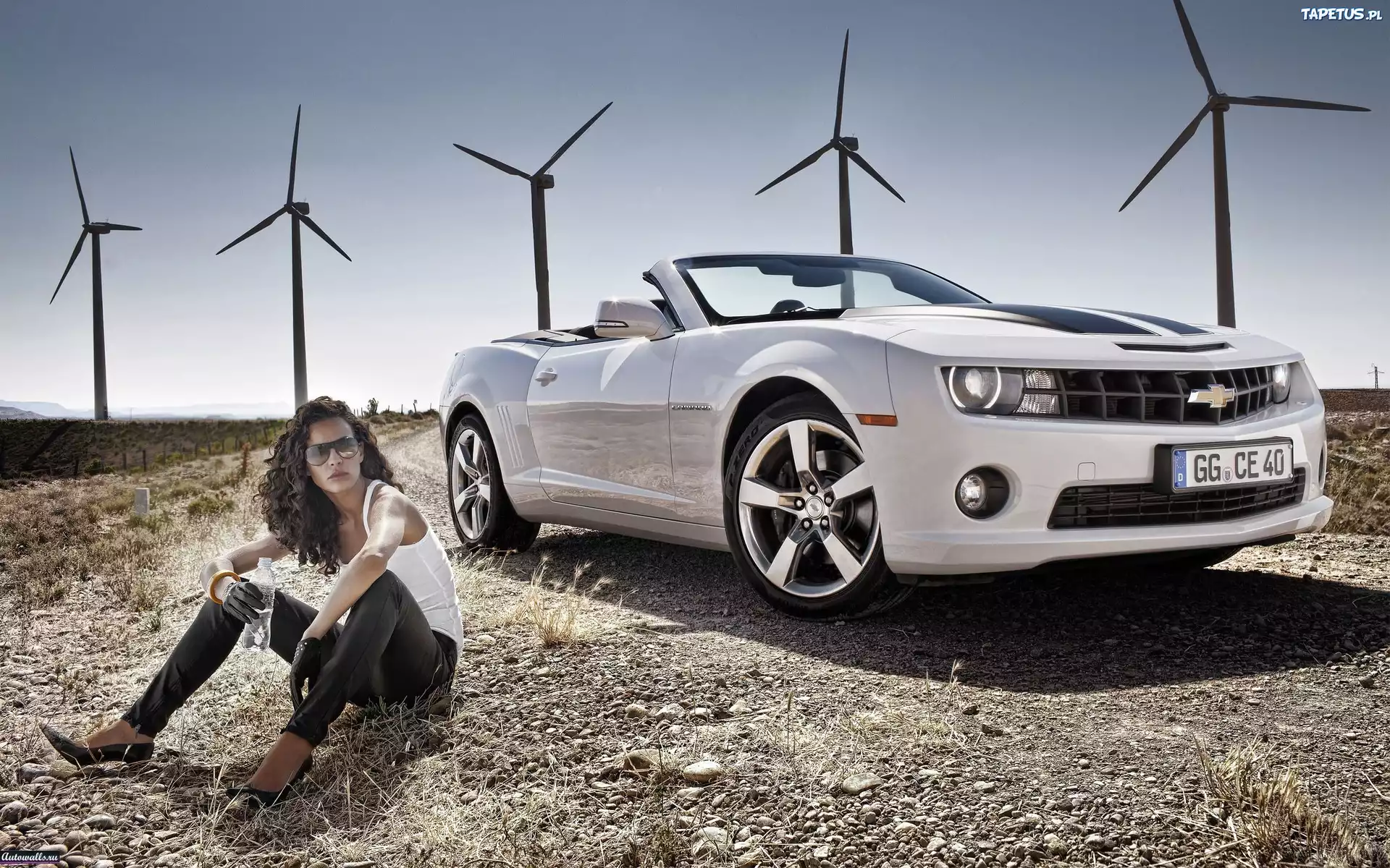 Biały, Chevrolet, Camaro, Cabrio, Kobieta