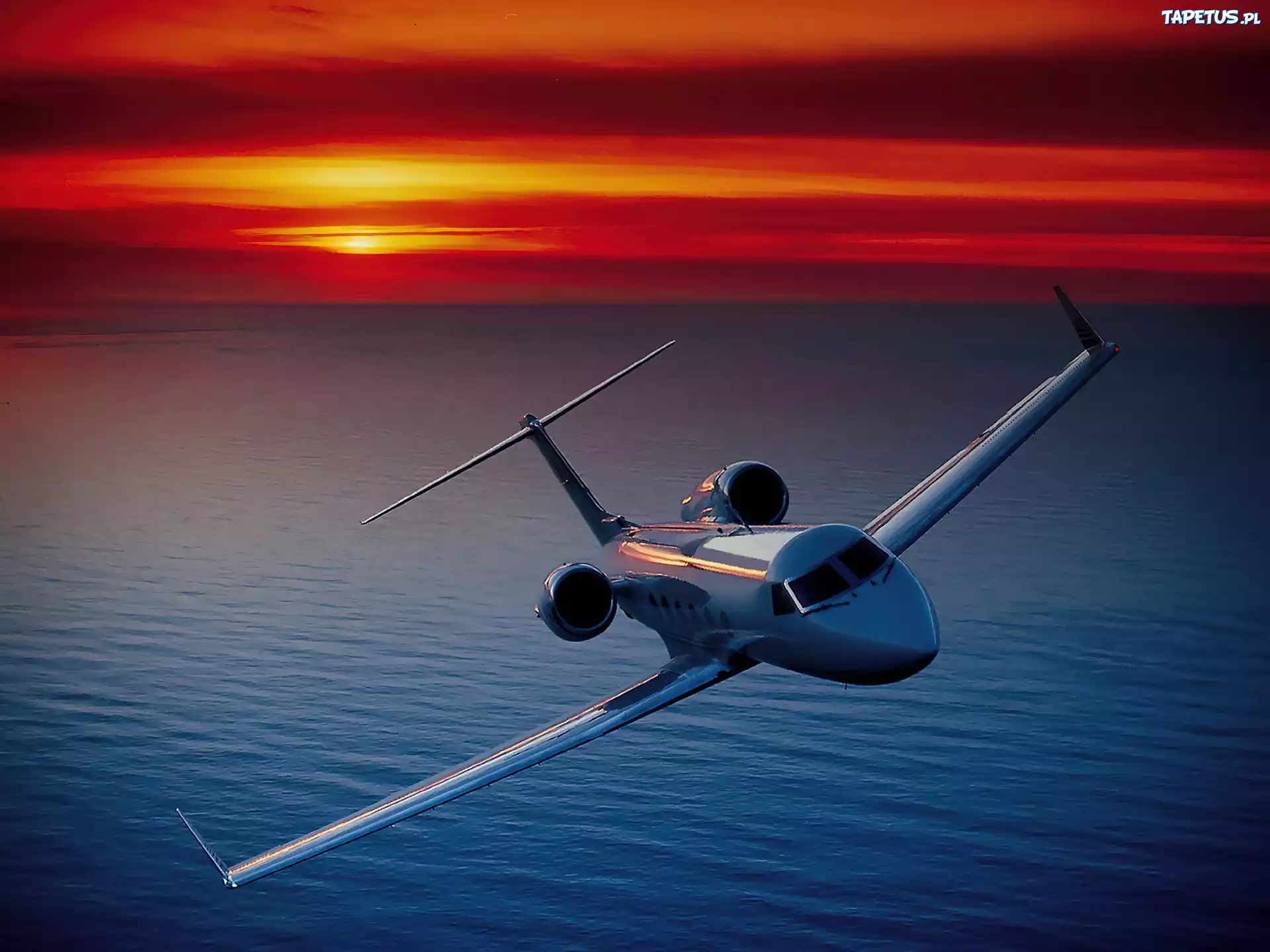 GulfStream G-300, Morze, Zachód, Słońca
