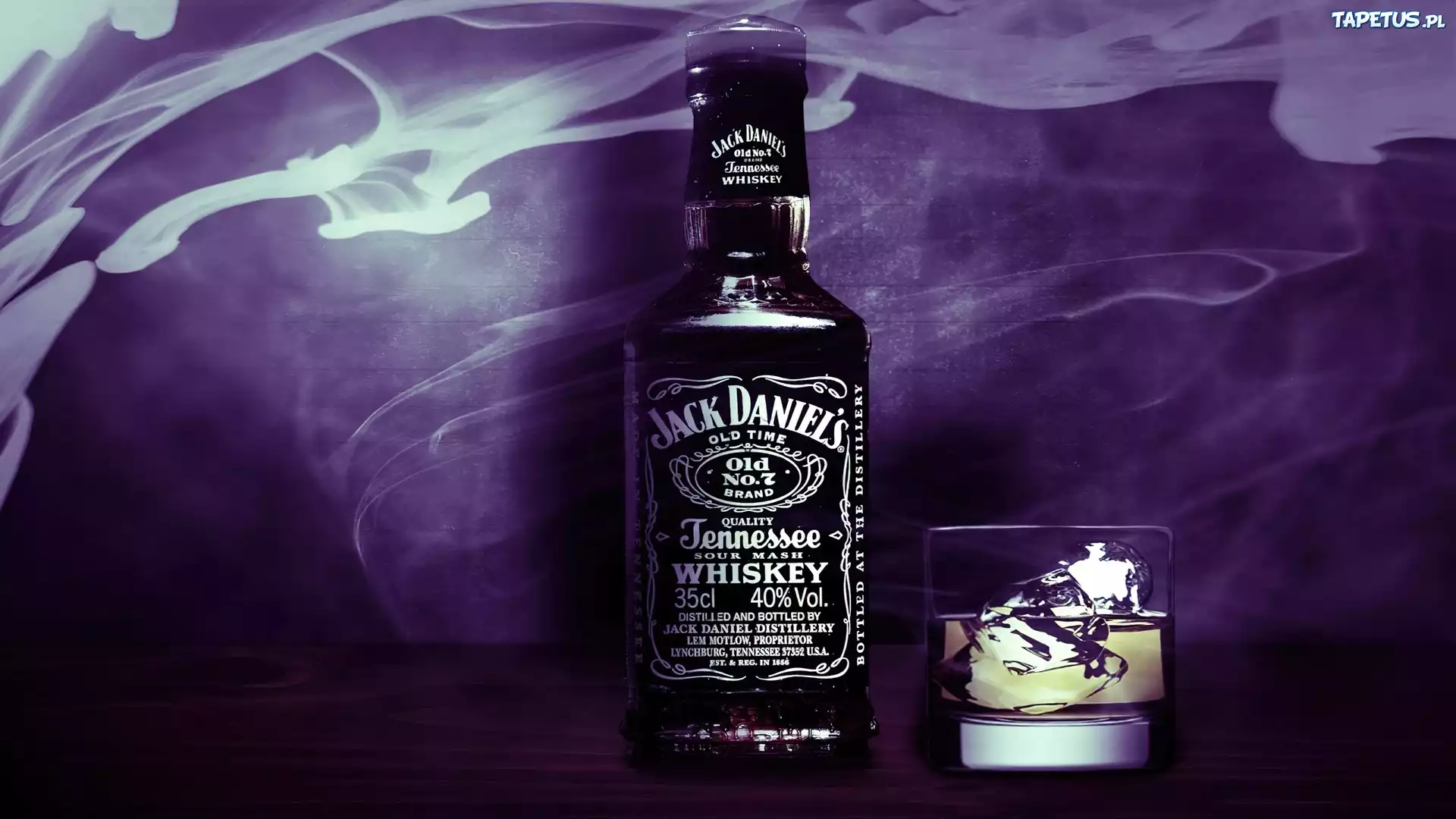 Whiskey, Jack Daniels, Szklanka, Lód