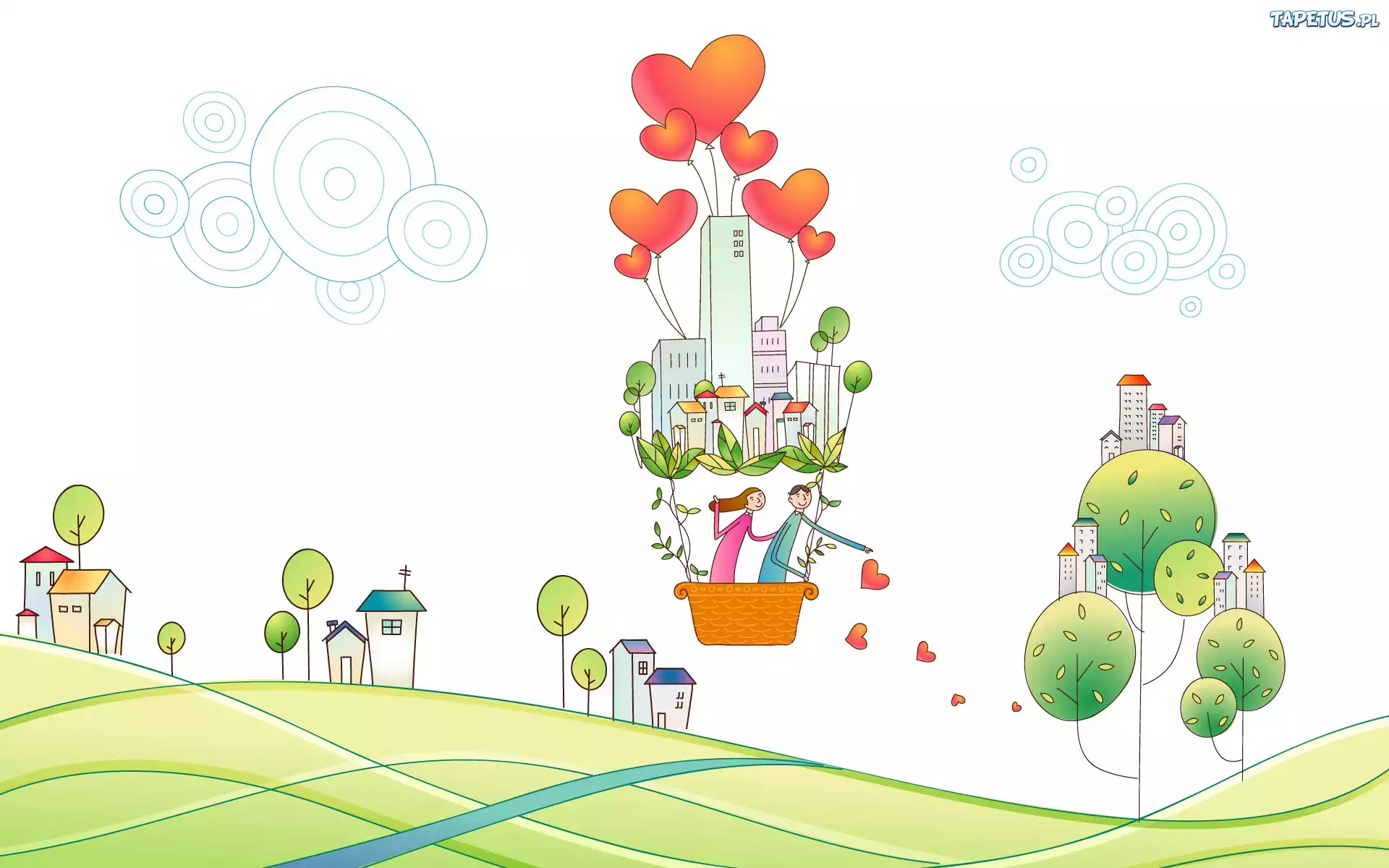 Para, Zakochanych, Balon, Serca