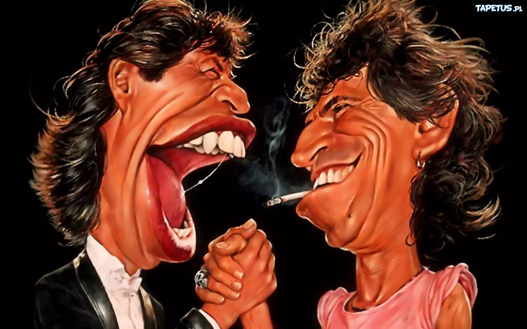 Keith, Richards, Mick, Jagger, Karykatury