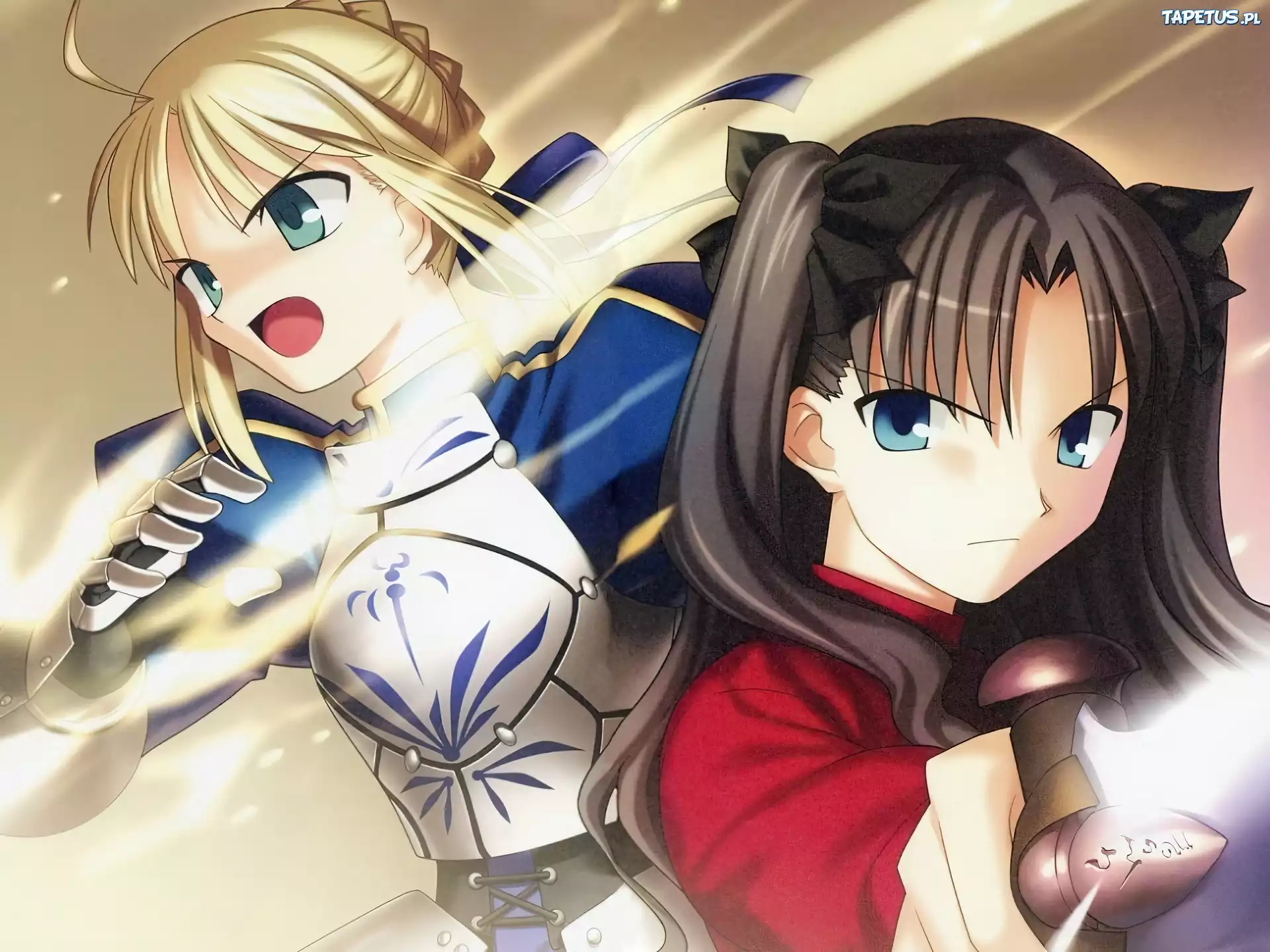 Fate Stay Night, dziewczyny, twarze, gniew, oczy